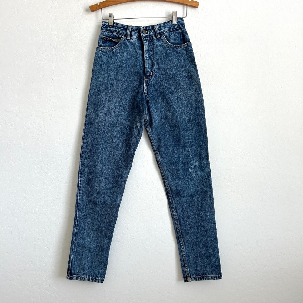 VTG Guess Jeans Women 25x31 High Waist Mom 80s/90s Triangle Logo Blue Acid Wash